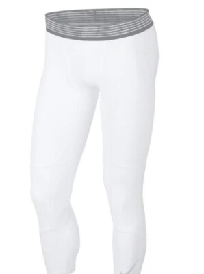 NEW MENS NIKE PRO HYPERCOOL 3/4 TRAINING TIGHTS PANTS WHITE SZ 2XL 853936 - Image 1 of 4