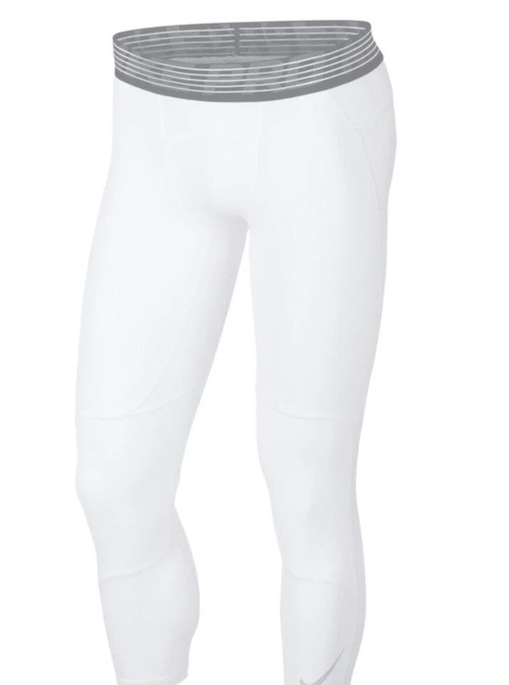 NEW MENS NIKE PRO HYPERCOOL 3/4 TRAINING TIGHTS PANTS WHITE SZ 2XL 853936 - Image 1 of 4