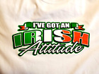 Irish Ireland Attitude Shamrocks T Shirt NWOT Last One