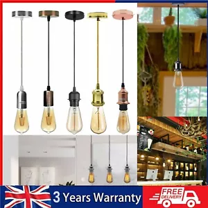 Light Pendant Fitting Ceiling Rose E27 Suspension Set 8 Colours Pendant Lights - Picture 1 of 105