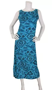 Vintage 1960s Ui-Maikai Dress Hawaiian Islands Travel Print Sheath Midi Small - Picture 1 of 10