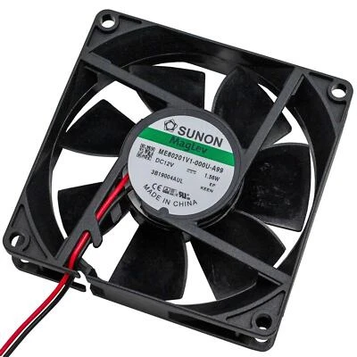 Fan 12V DC 1,56W 80x80x20mm 61,1m³/h 3300U/Min 61,1m³/h Sunon ME80201V1-A99 - Image 1 of 4