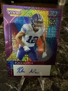 2023 Puka Nacua RC Auto #d /2 Leaf Vivid Purple Mojo SSP Rare BYU Rams ROY?