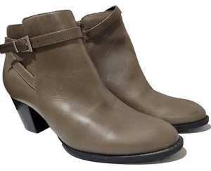 Vionic Ankle Boots Womens 7 Brown Upton Leather 322 Side Zipper - Picture 1 of 13