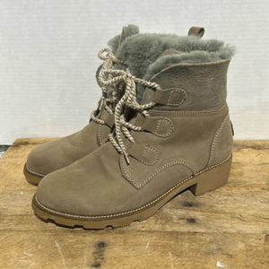 Emu Australia Preston charcoal lug boots ankle lace up boots warm cozy - Picture 1 of 10