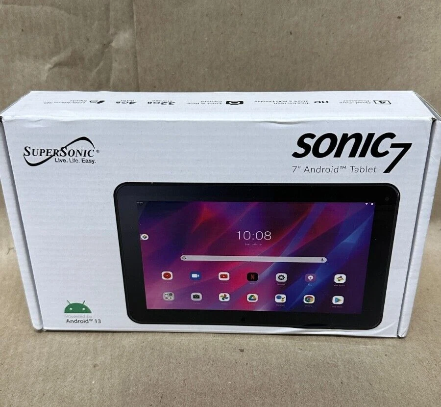 SuperSonic Sonic 7 7" Android Tablet 32GB Black - Image 1 of 3