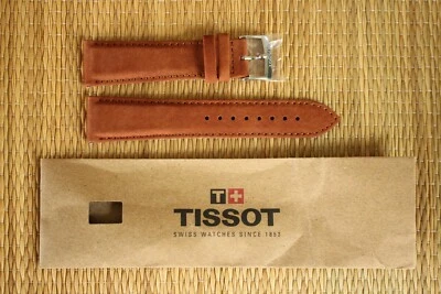 NOS TISSOT SILVER BUCKLE 21MM BROWN SUEDE LEATHER RACER AVIATOR WATCH BAND STRAP - Image 1 of 4