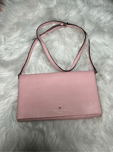Kate Spade Pink Clutch Crossbody New Canvas Gold Plated  Going Out Bag Shoulder - Picture 1 of 10