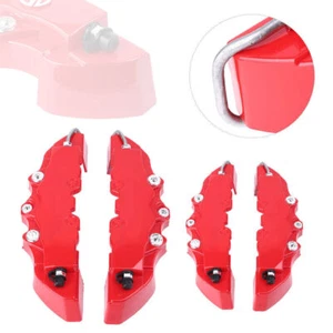 4x Red Brake Caliper Cover Disc Caliper Cover L+ M 14"-17" Front+Rear 3D Style - Picture 1 of 7