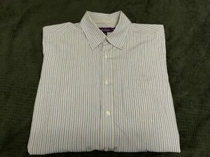 RALPH LAUREN PURPLE LABEL Striped Button-Up Long Sleeve Dress Shirt; Made Italy - Picture 1 of 14