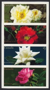 ROSES * CUT from Booklet BK245 = Canada 2001 #1911-1914 MNH Stamps, Strip of 4 - Picture 1 of 1