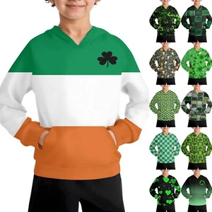 Boys Casual Fashion Long Sleeve Hooded Pocket Sweatshirt - Picture 1 of 45