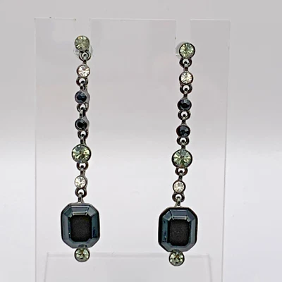Givenchy Black Crystal Drop Earrings 1548 Foto 1 de 4