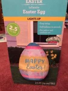 EASTER INFLATABLE EASTER EGG LIGHTS UP 2 .5 FT. TALL, NEW. - Picture 1 of 2