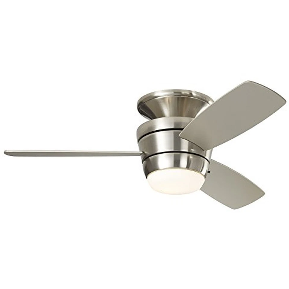 Harbor Breeze Mazon 44-in Brushed Nickel Flush Mount Indoor Ceiling Fan with ... - Image 1 of 1