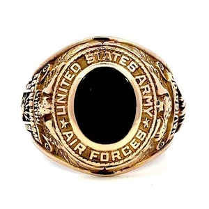 United States Army Air forces Combat Navigator 10K Yellow Gold Ring Size 10.75 - Picture 1 of 11
