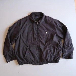 Black Polo Ralph Lauren Jacket Mens Dad Full Zip Plaid Lined Y2k 2xb XXL Big - Picture 1 of 12