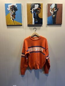 Vintage Cliff Engle Denver Broncos Wool Sweater. Large