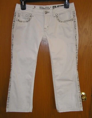 LKNEW MISS ME WHITE STRETCH CROPS CAPRIS JP5738P3 SIZE 29 X 23  **OFFERS* - Image 1 of 4