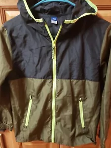 Old Navy Boys Large (10-12) Lightweight Jacket With Hood navy/olive - Picture 1 of 4