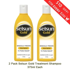 2 x Selsun Gold Anti-Dandruff Shampoo Deep Cleansing 375ml Each Ithcy Scalp - Picture 1 of 1