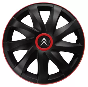 14" Wheel trims wheel covers fit C1 C2 C3 SET OF 4x14'' - red-black - Picture 1 of 2