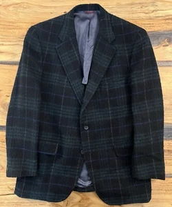 Vintage Jos. A. Bank Premier British Shetland Shaggy Wool 3/2 Tartan Blazer USA - Picture 1 of 21