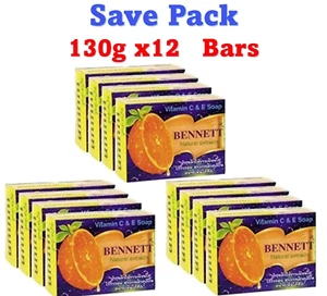 12x BENNETT Soap Vitamin C&E Soap Natural Extracts Skin Glow Deodorize Body 130g - Picture 1 of 12