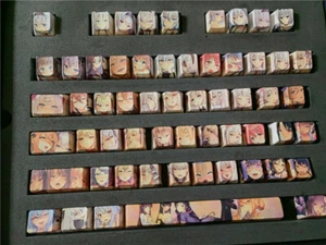 Anime Characters Ahegao Keycaps OEM PBT Backlit 108 Keys For Cherry MX Keyboard  - Picture 1 of 11