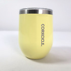 Corkcicle STEMLESS 12 oz NEW 9 hours cold 3 hot wine cup BUTTERCREAM yellow +lid