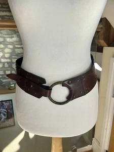 Oasis Vintage Y2K braun breiter Nieten Ledergürtel Größe S-M - Bild 1 von 7