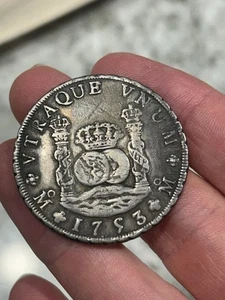 1753 FERNANDO VI, 8 Reales, MEXICO -MF, SPANISH COLONIAL, Silver Pilar Coin*** - Picture 1 of 2