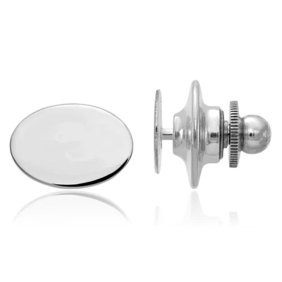 Barra de clip de corbata ovalada de oro blanco macizo de 14K para hombre Tac Foto 1 de 3