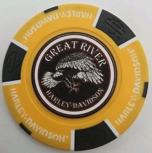 GREAT RIVER HARLEY DAVIDSON DE ONALASKA, WISCONSIN CONCESIONARIO FICHA DE PÓQUER NUEVO - Imagen 1 de 2