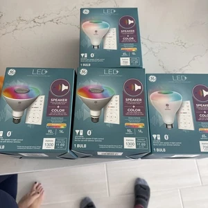 New GELED+ Speaker LED Bulbs w Remote, Daylight,  Multicolor Dimmable - Picture 1 of 3