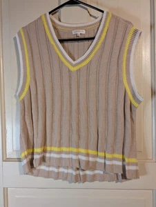 Ultra Flirt beige/gelbe Pullover Weste Größe 2XLarge -043 - Bild 1 von 6