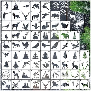 Plantillas de animales salvajes 70 un. para pintar madera que quema naturaleza plantilla oso... - Imagen 1 de 9