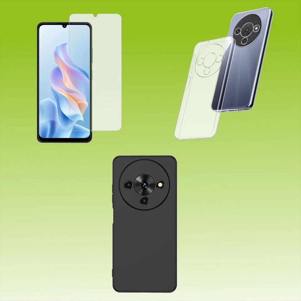 WIGENTO Für ZTE Blade A76 5G Schutz Handy Silikon Hülle Tasche TPU 9H Hart Glas AUSWAHL