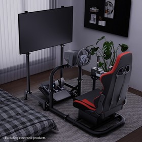 Hottoby Racing Simulator Cockpit Stand With Seat Fit  Logitech G920 Thrustmaster