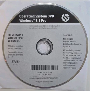 HP Operating System DVD Windows 8.1 Pro 64-bit DVDKIT 748763-DN1 No PROD KEY - Picture 1 of 2