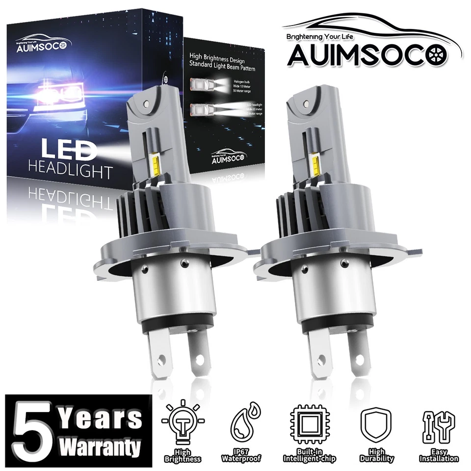 适用于路虎 Discovery 1994 - 2002 2x H4/9003 LED 车头灯灯泡高低光束 — 第 1/4 张图片