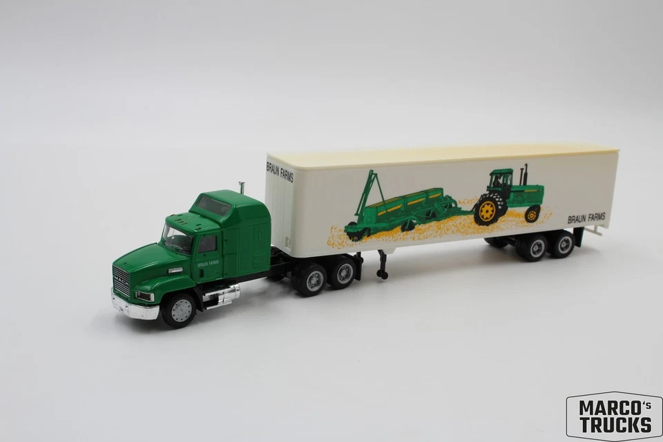 Herpa MACK CH600 Box Semi-Trailer "Braun Farms" 1:87 /H22314 - Image 1 of 1
