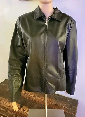 Chaqueta Vintage CLIO Cuero Genuino Cremallera Completa Talla Mediana Forrada Excelente Estado  Foto 1 de 4