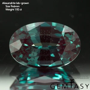 Piedra cortada - Alejandrita Czochralski (tirada) faceta cultivada en laboratorio ovalada 9x6 mm 1,59 quilates - Imagen 1 de 4