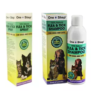 Flea & Tick 250ml Shampoo + 250ml Spray Dogs & Cats 100% Natural Allergen Free - Picture 1 of 9