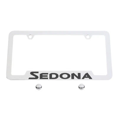 Marco de matrícula genuino Kia 2006-2018 Sedona - cromo - logotipo inferior UR010-AY100VQ Foto 1 de 4