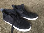 Toms Black Suede High Tops Sneakers Shoes Mens Us 5 Womens Us 7 24Cm