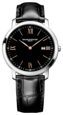 Reloj de cuarzo Baume & Mercier Classima esfera negra cuero negro fecha MOA10127 Foto 1 de 3