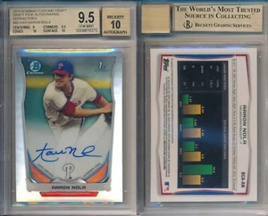 Aaron Nola PHILLIES 2014 Bowman Chrome Refractor Rookie Card Rc BGS 9.5 Auto 10 - Picture 1 of 1