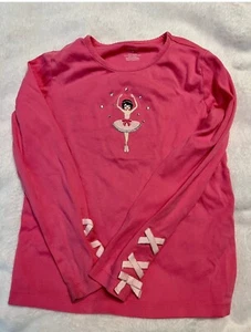 Gymboree Girls Pink Graphic Ballerinas Shirt S 8 - Picture 1 of 4